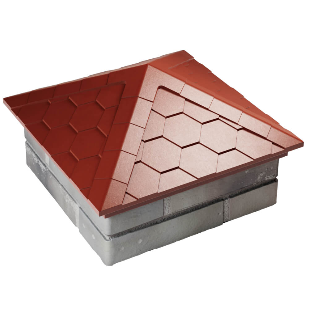 Колпак Zking Эверест Красный на столб 1.5х1.5 кирпича (390х390мм)