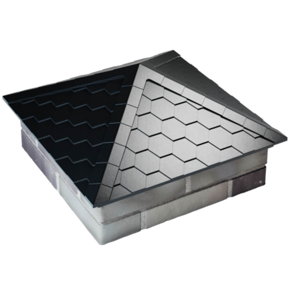 Колпак Zking Эверест Черный на столб 2х2 кирпича (535х535мм)